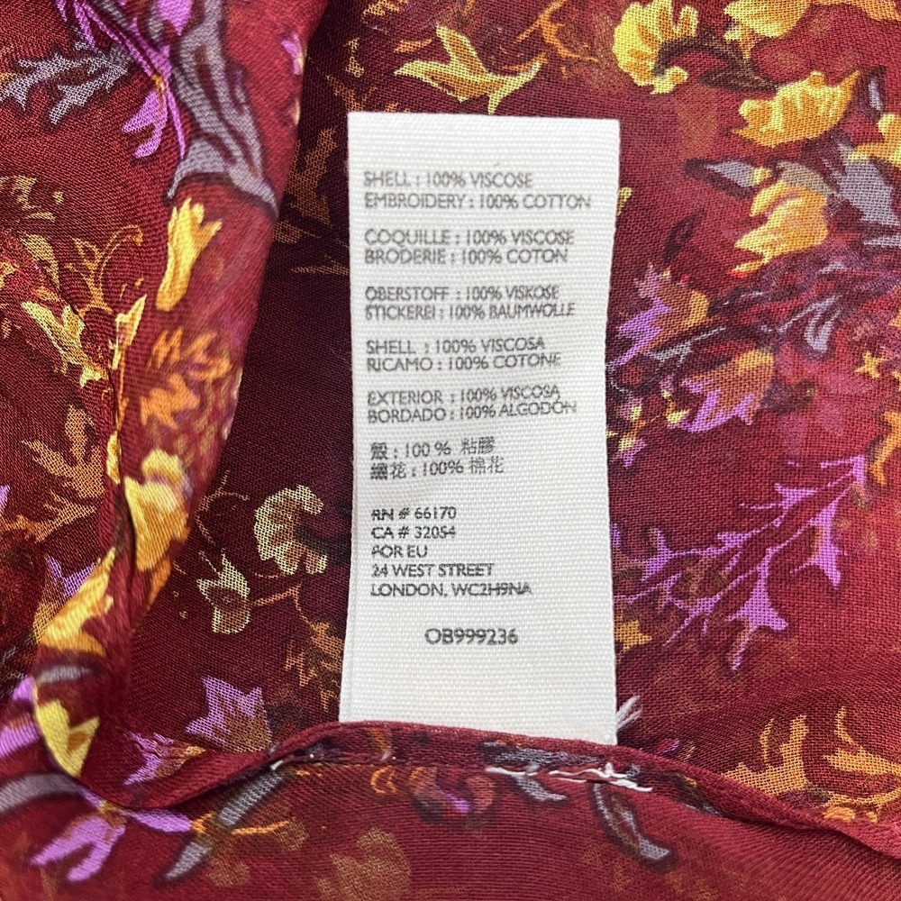 Free People Call On Me Dress Maxi Dress Sz S Embroidered Merlot Festival Boho - Picture 16 of 16